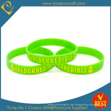 Benutzerdefinierte Werbe gedruckt grün Silikon Armband (LN-020)